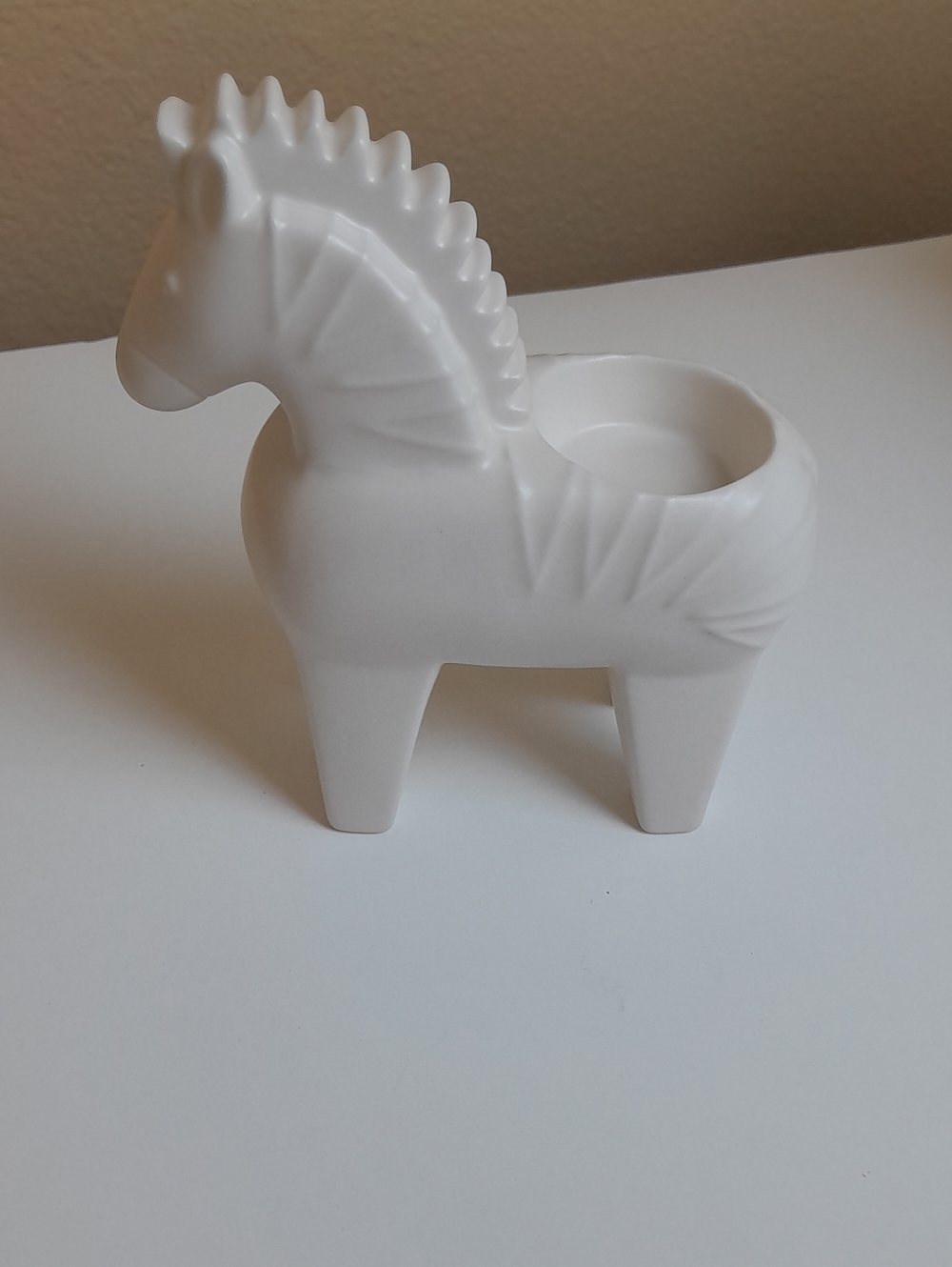 Jonathan Adler Party Lite White Ceramic Zebra Tealight  Holder